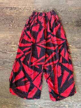 Manaola Red and Black Wide Leg Pants